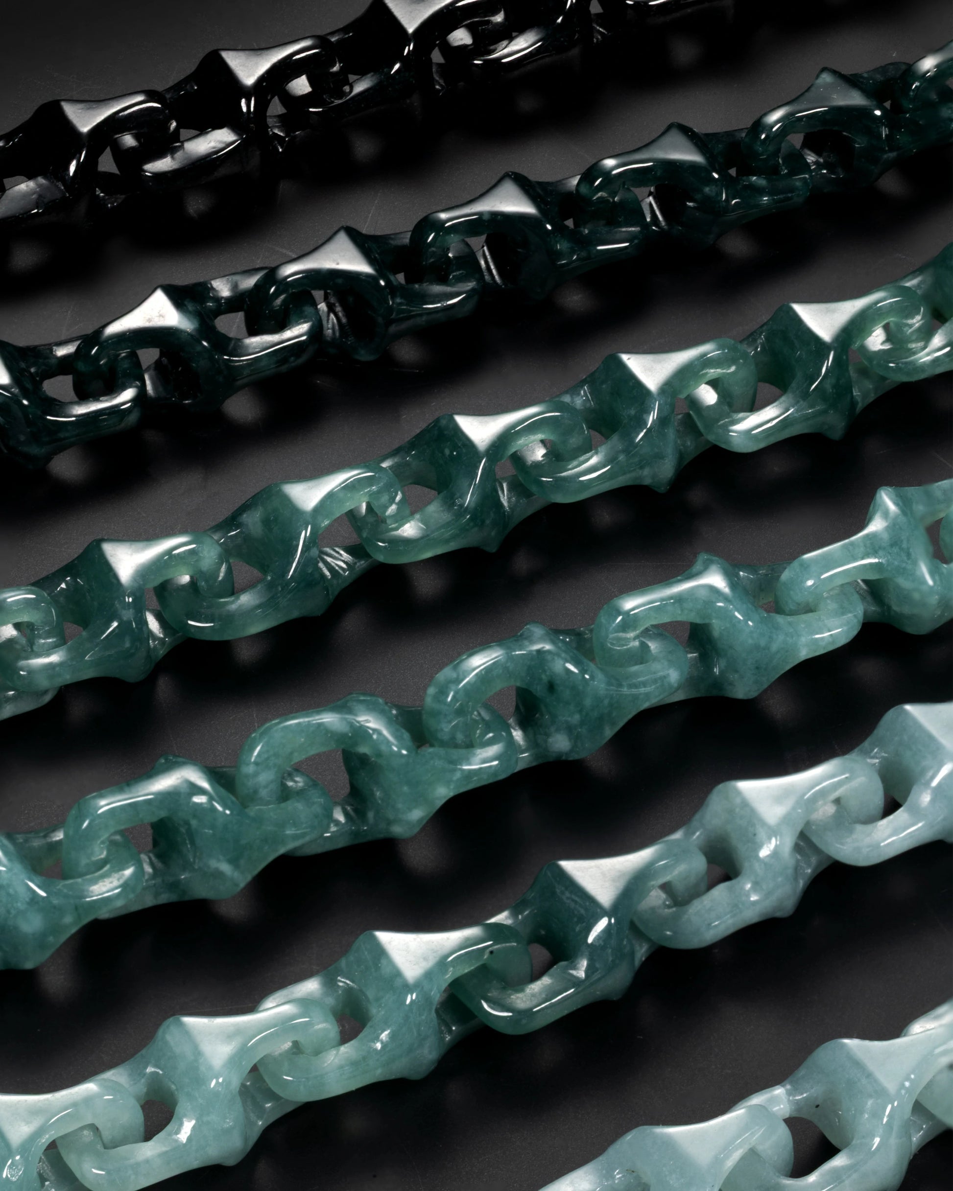 Veridian Vertebrae Bracelet In Mayan Blue Jade - JadeChains
