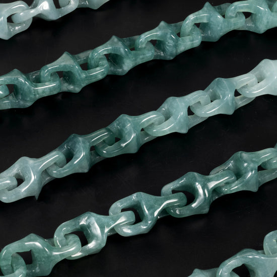 Veridian Vertebrae Bracelet In Mayan Blue Jade - JadeChains