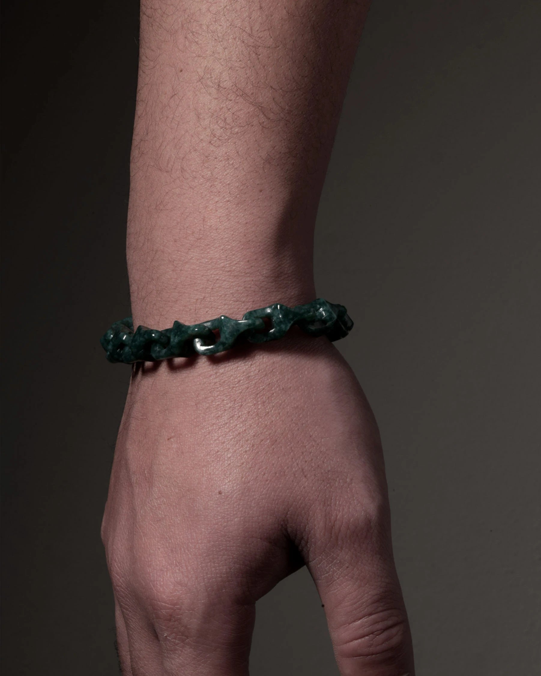 Veridian Vertebrae Bracelet In Mayan Blue Jade - JadeChains