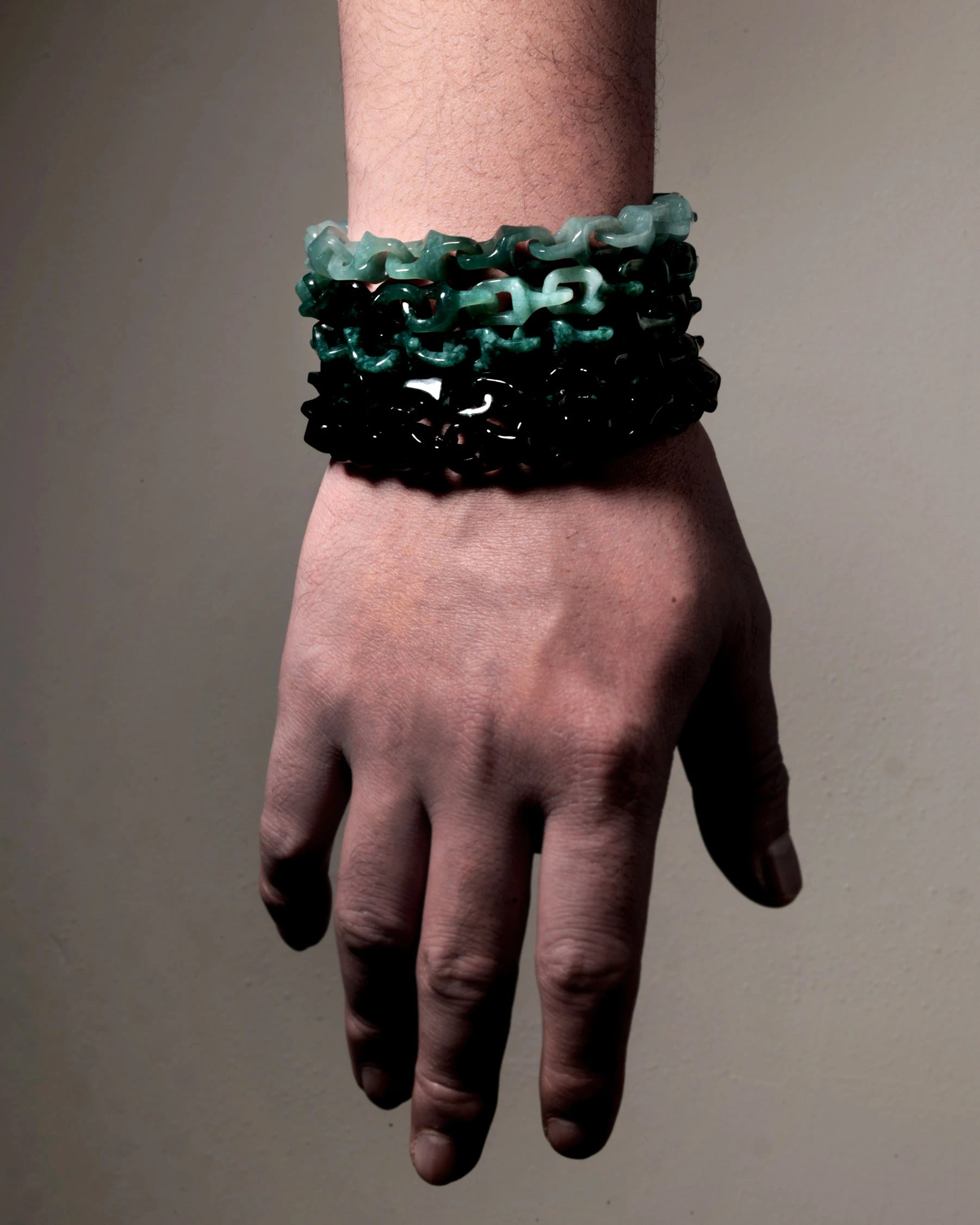 Veridian Vertebrae Bracelet In Mayan Blue Jade - JadeChains