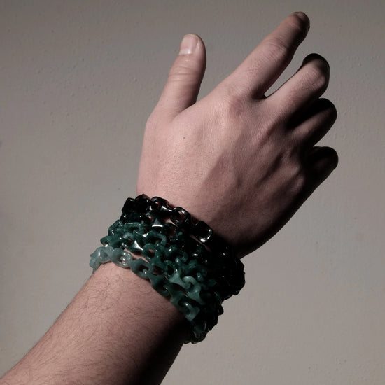 Veridian Vertebrae Bracelet In Mayan Blue Jade - JadeChains