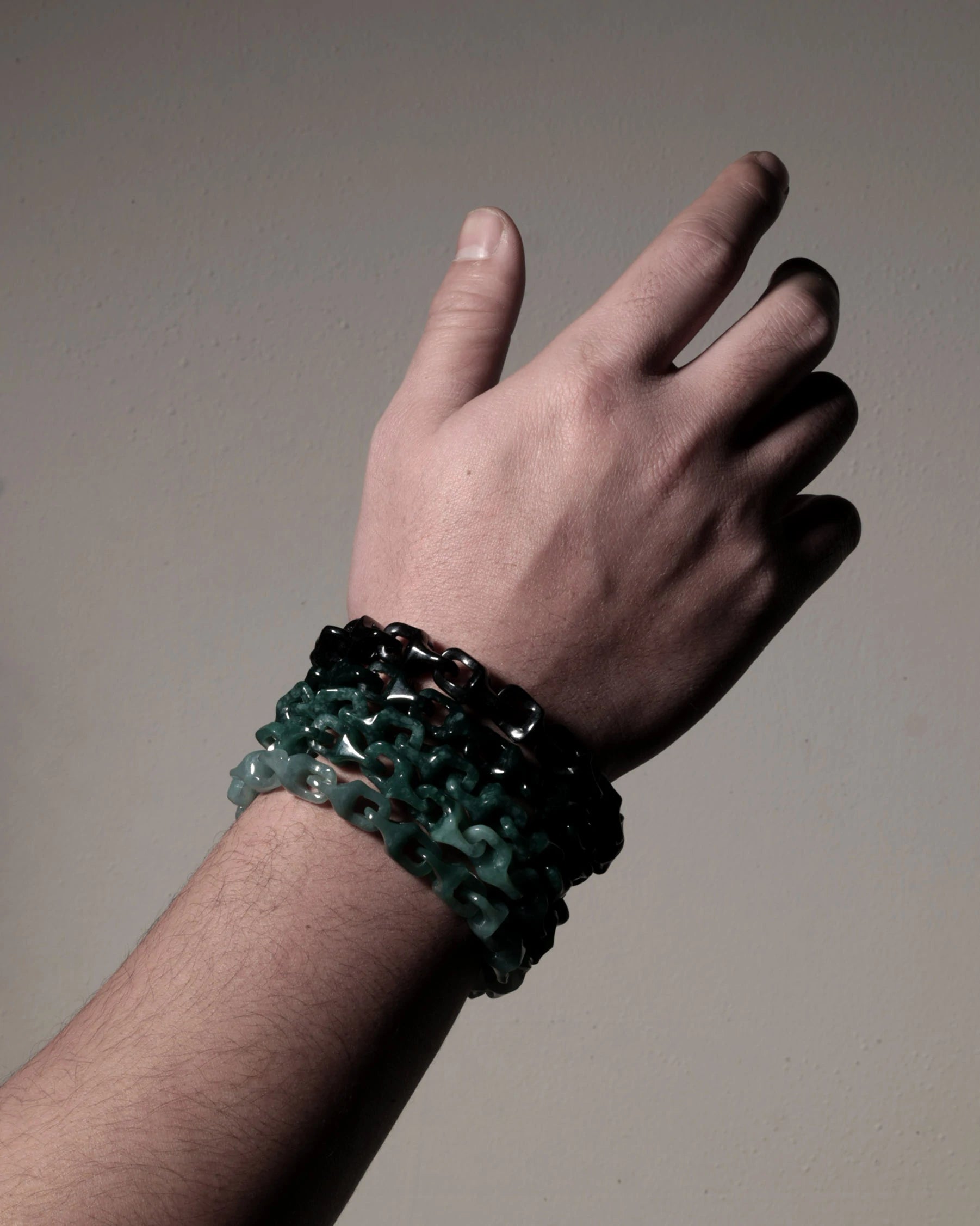 Veridian Vertebrae Bracelet In Mayan Blue Jade - JadeChains