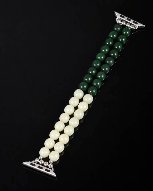 Dual Contrast Watch Straps In Nephrite - JadeChains