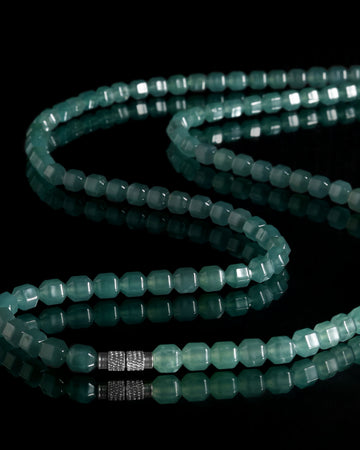 Faceted Barrel Bead Necklace In Guatemalan Jade - JadeChains