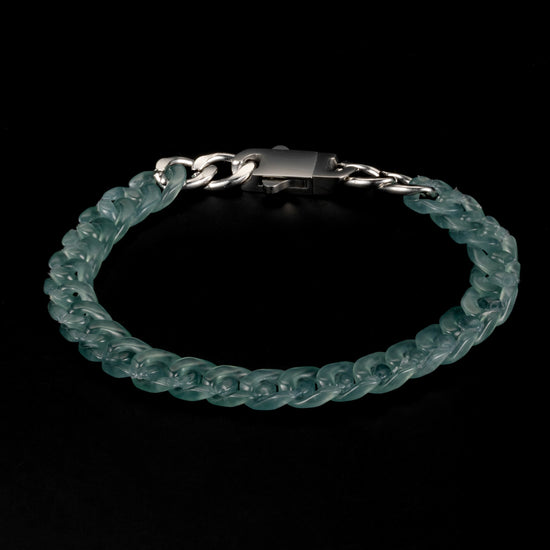 Female Style Cuban Chains In Mayan Blue Jade - JadeChains