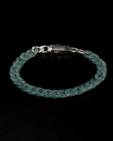Female Style Cuban Chains In Mayan Blue Jade - JadeChains