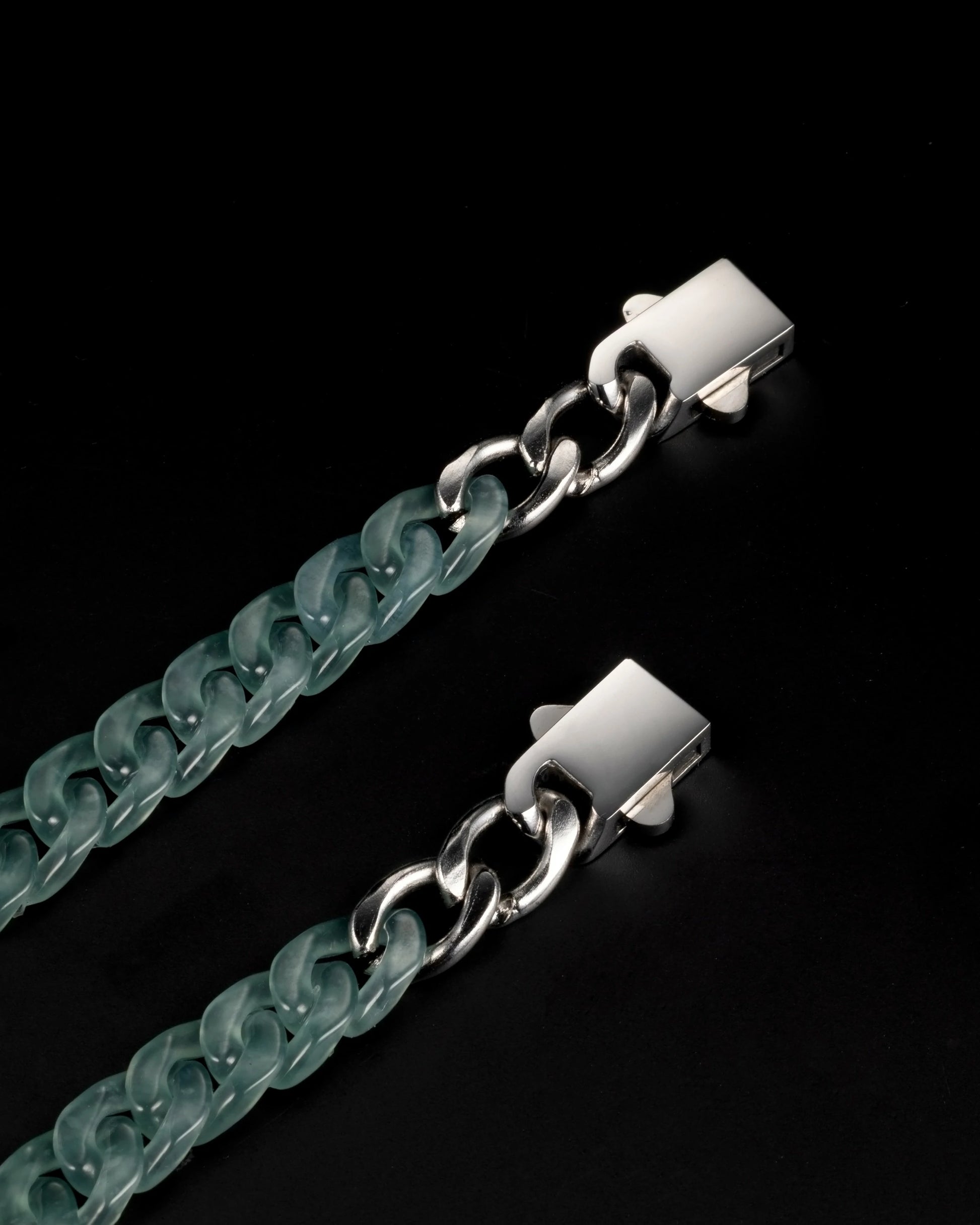Female Style Cuban Chains In Mayan Blue Jade - JadeChains