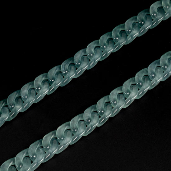 Female Style Cuban Chains In Mayan Blue Jade - JadeChains