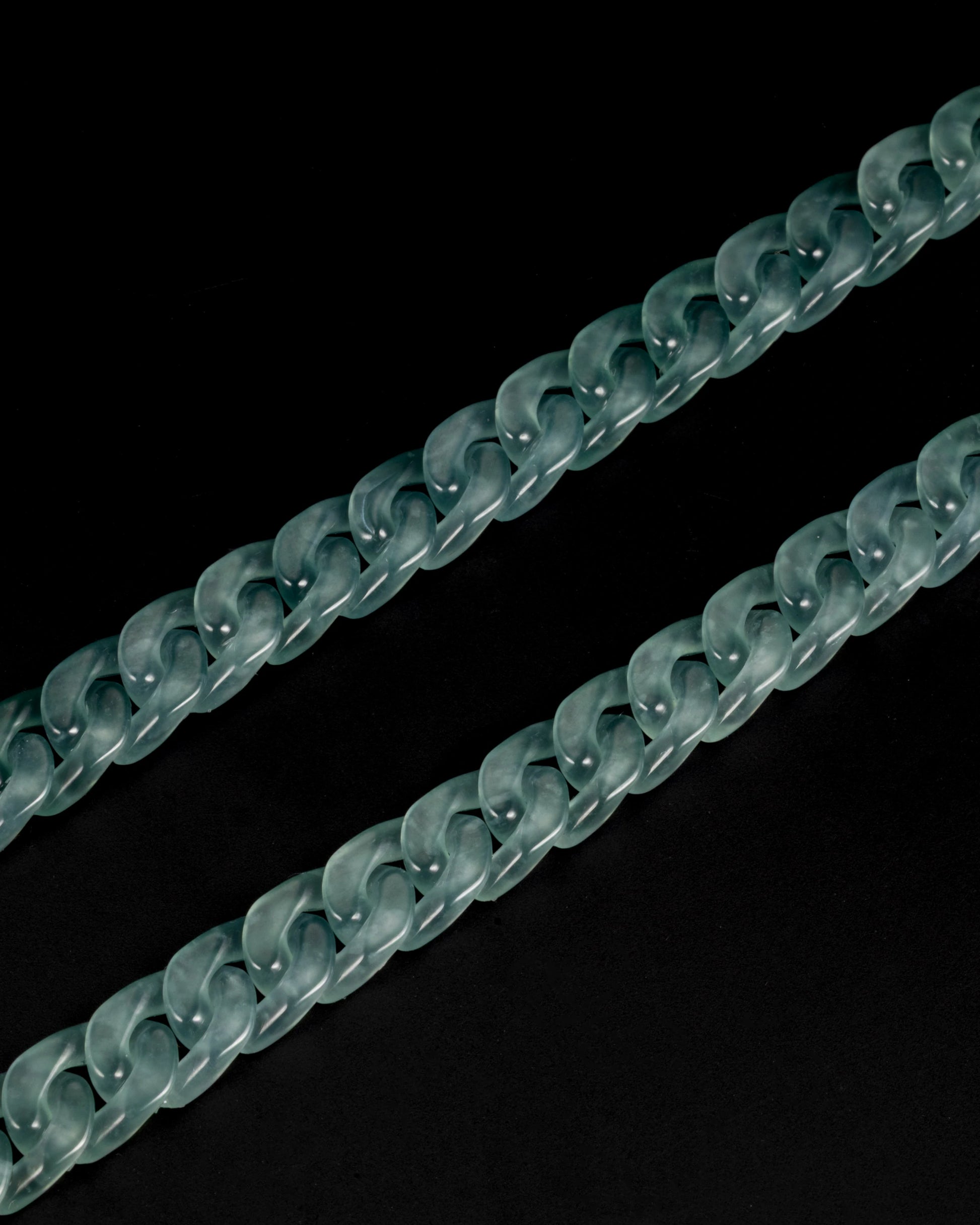 Female Style Cuban Chains In Mayan Blue Jade - JadeChains