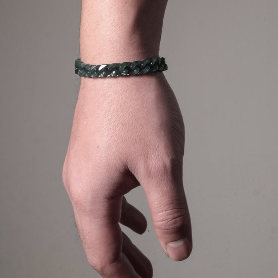 Female Style Cuban Chains In Mayan Blue Jade - JadeChains
