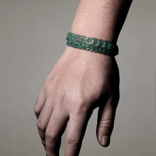 Female Style Cuban Chains In Mayan Blue Jade - JadeChains