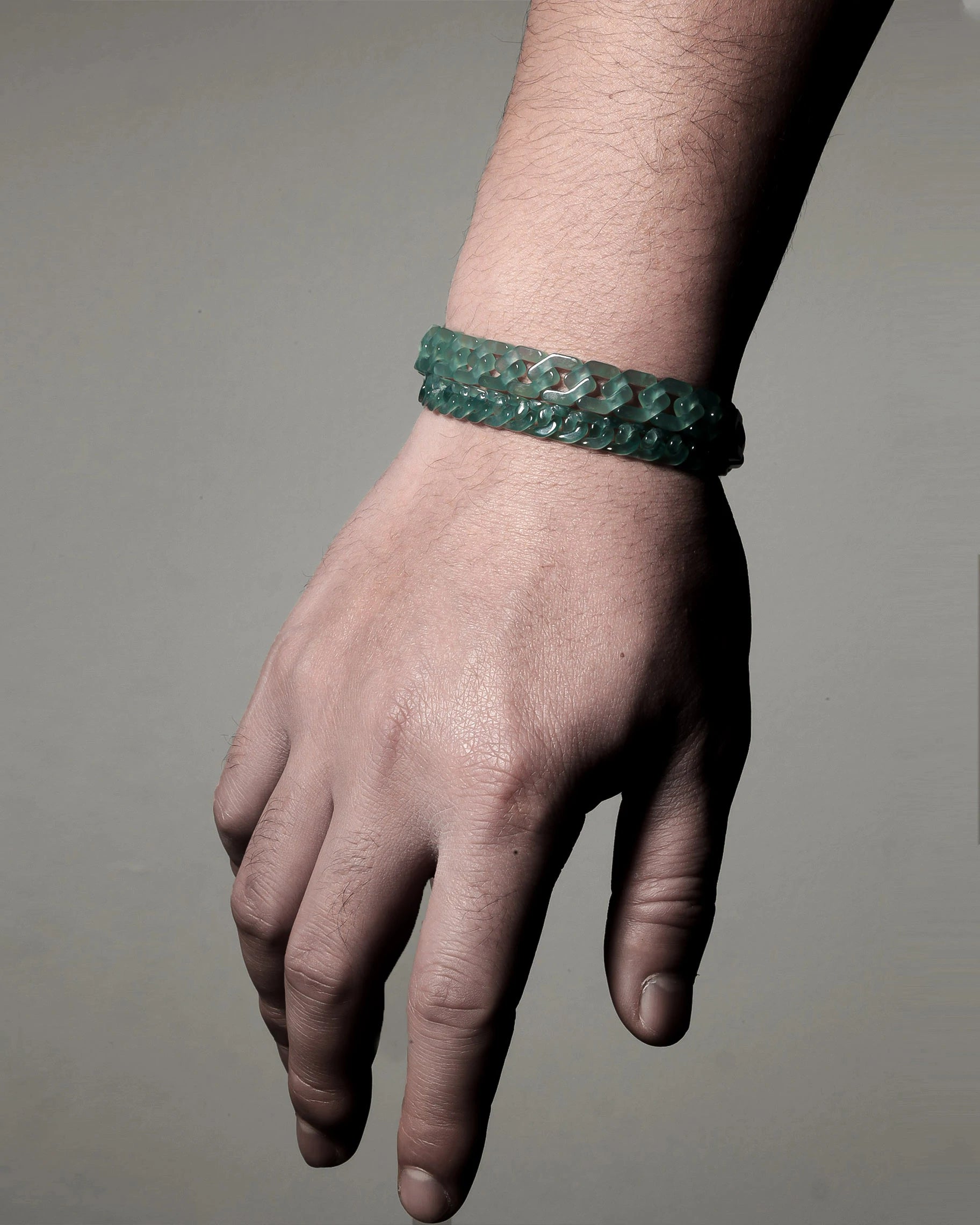 Female Style Cuban Chains In Mayan Blue Jade - JadeChains