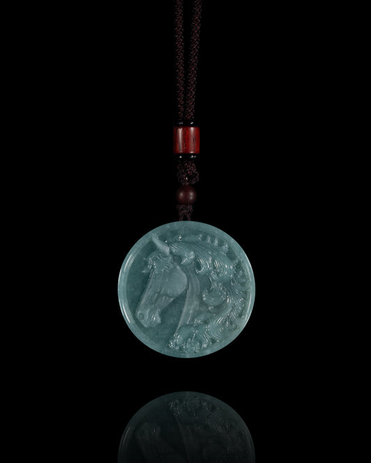 Feral Gallop Pendant In Mayan Blue Jade