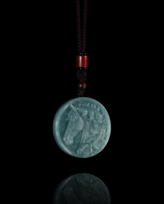 Feral Gallop Pendant In Mayan Blue Jade