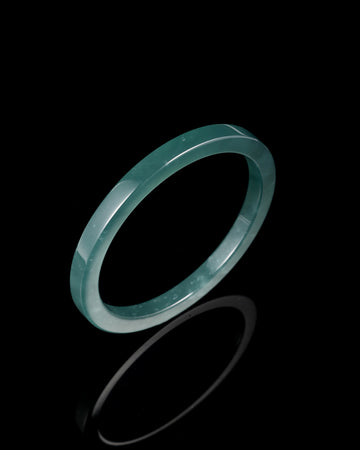 Flat Square Bangle In Guatemalan Jade