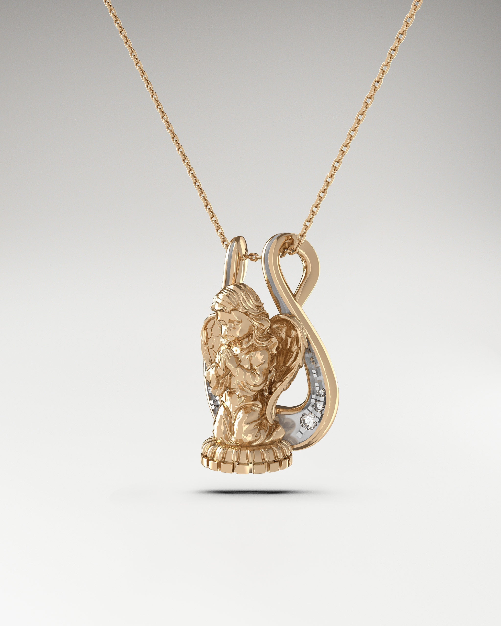 Lyre Angel Pendant Necklace