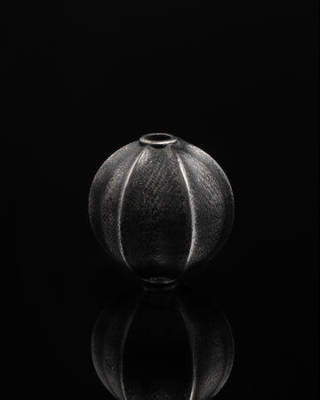 Hex Melon Spacer In Sterling Silver