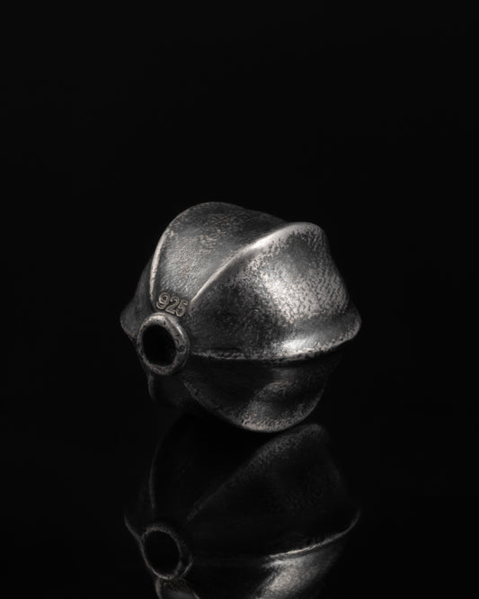 Hex Melon Spacer In Sterling Silver