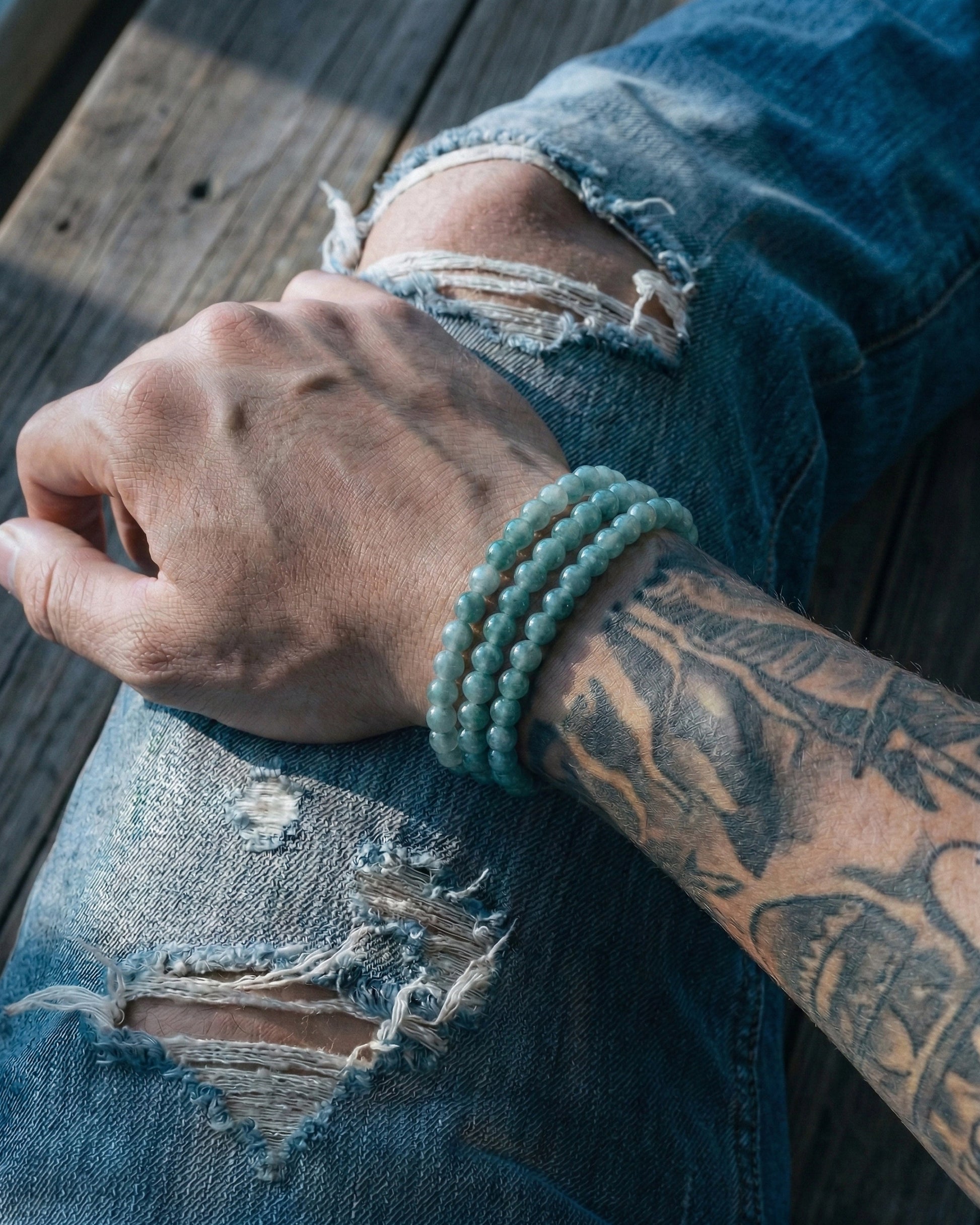 Infinite Veridian Necklace & Bracelet In Guatemalan Blue Jade - JadeChains