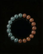 Glacial Earth Bracelet In Guatemalan Blue Jade And Agarwood
