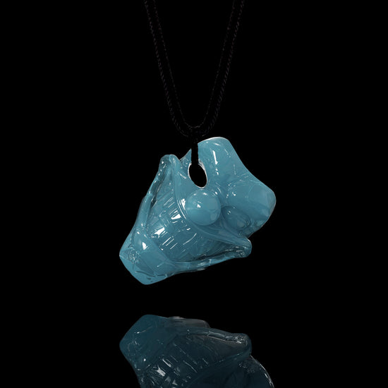 Jester Visage Pendant In Mayan Blue Jade - JadeChains