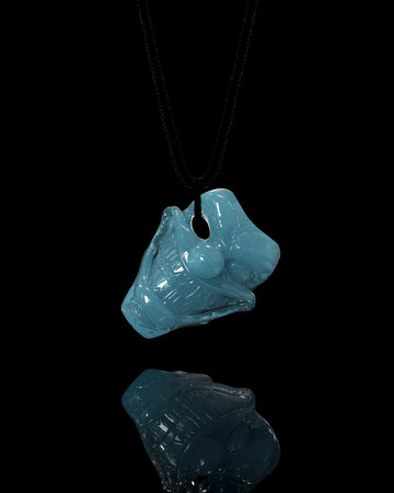 Jester Visage Pendant In Mayan Blue Jade - JadeChains