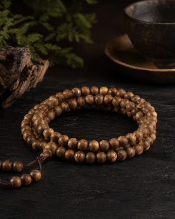 Multi Wrap Beads Bracelet / Necklace In Agarwood
