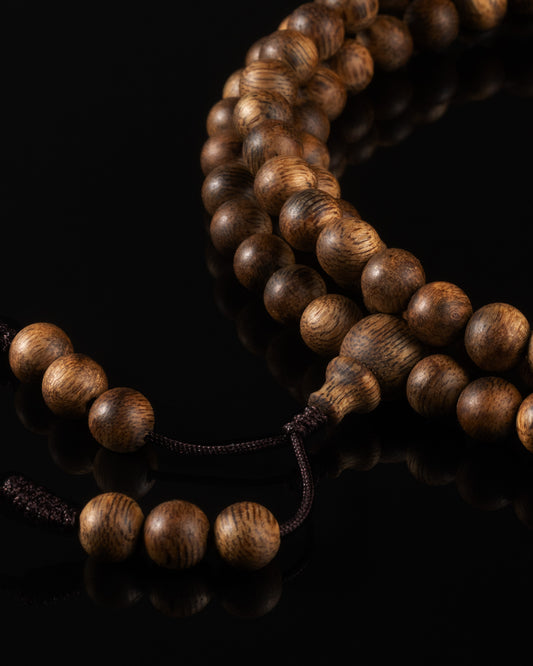 Multi Wrap Beads Bracelet / Necklace In Agarwood