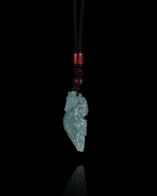 Pegasus Wing Pendant In Mayan Blue Jade
