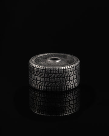 Racing Tire Spacer In Sterling Silver
