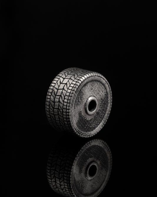 Racing Tire Spacer In Sterling Silver
