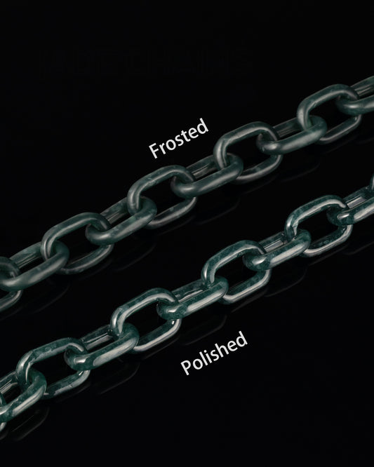 Bracciale a catena cable intagliato in pezzo unico in giada maya jelly