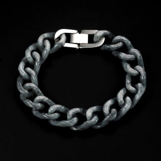One Piece Cuban Chain In Grey Jade - JadeChains