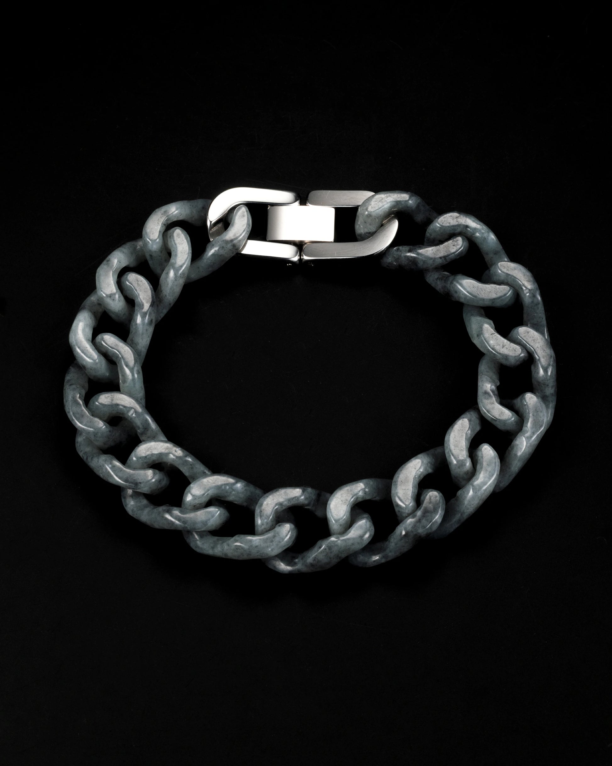 One Piece Cuban Chain In Grey Jade - JadeChains