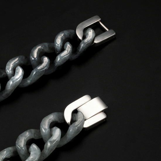 One Piece Cuban Chain In Grey Jade - JadeChains