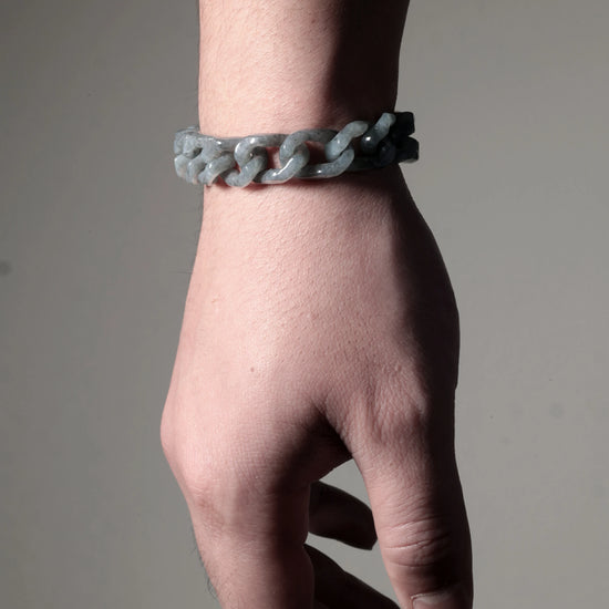One Piece Cuban Chain In Grey Jade - JadeChains