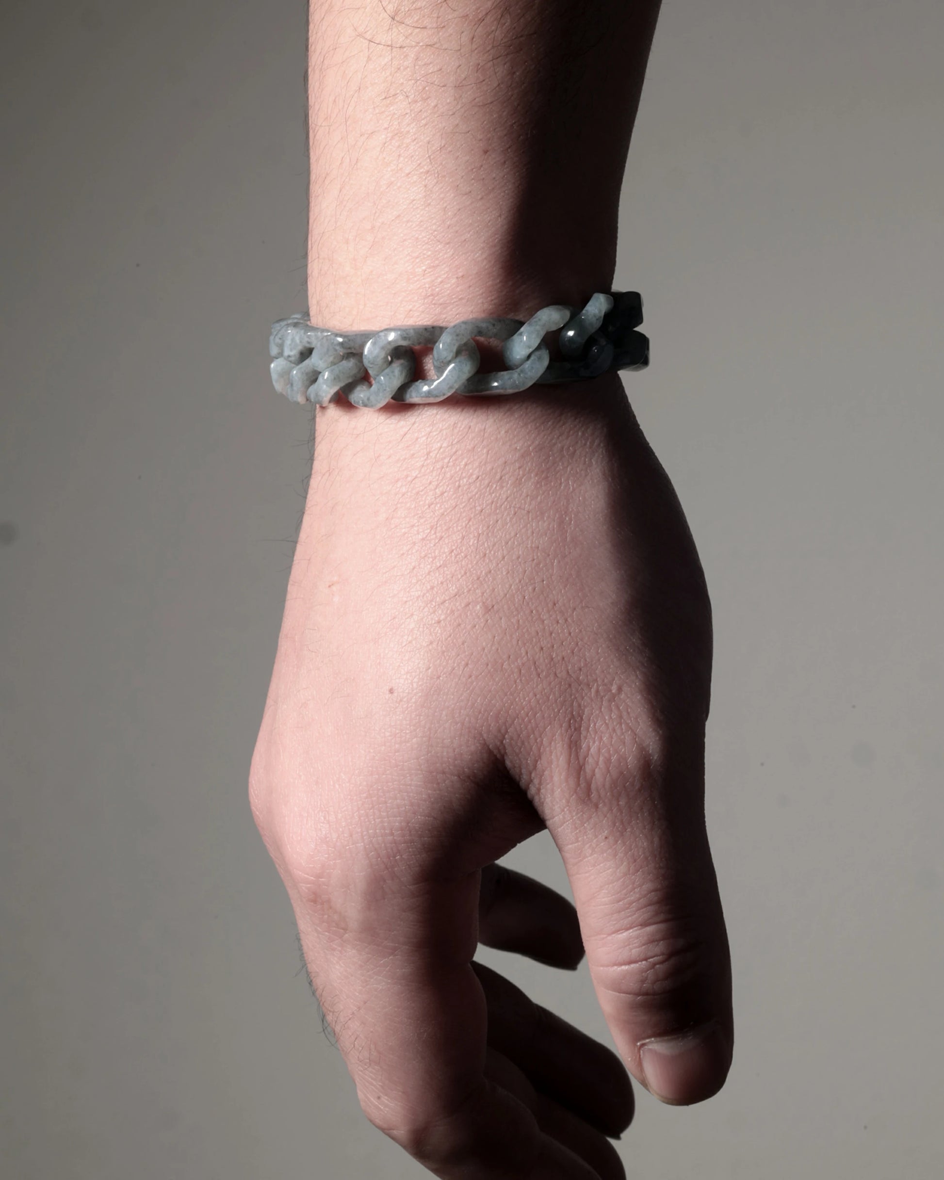 One Piece Cuban Chain In Grey Jade - JadeChains