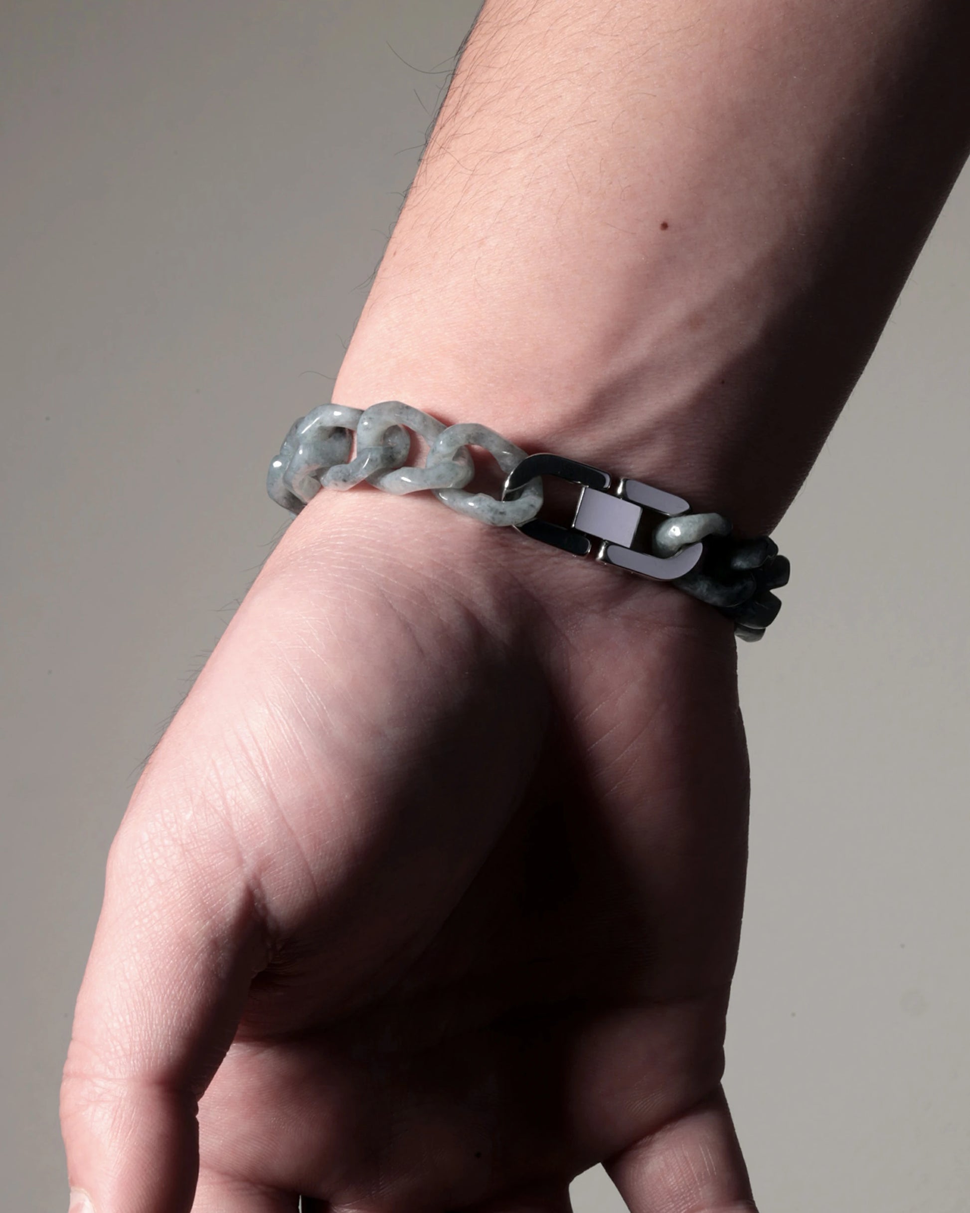 One Piece Cuban Chain In Grey Jade - JadeChains