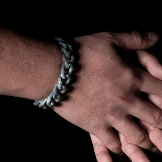 One Piece Cuban Chain In Grey Jade - JadeChains