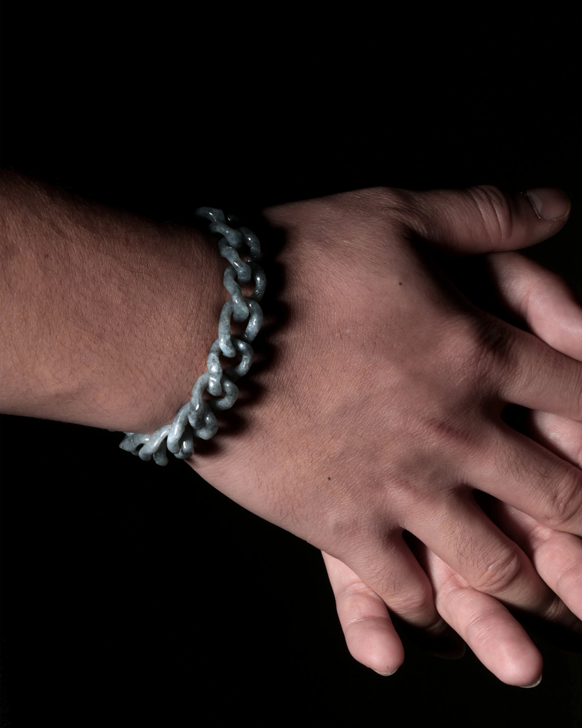One Piece Cuban Chain In Grey Jade - JadeChains