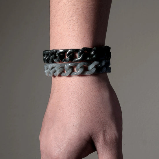 One Piece Cuban Chain In Grey Jade - JadeChains