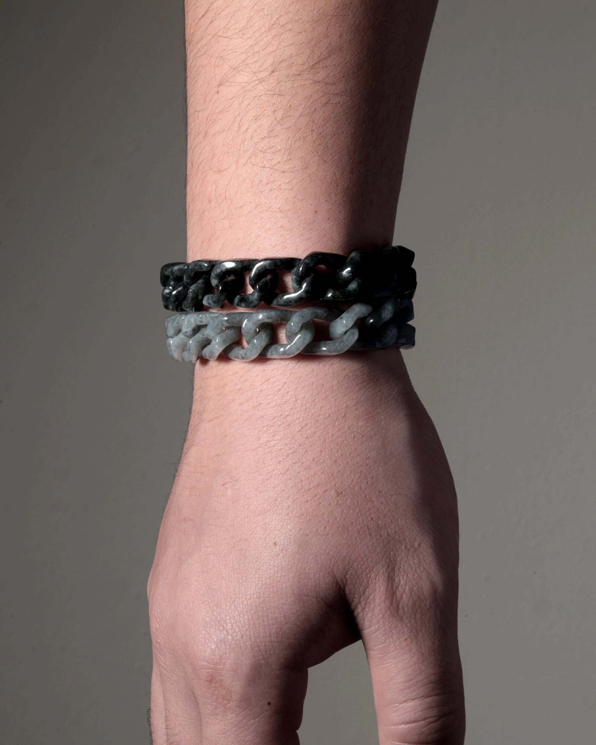 One Piece Cuban Chain In Grey Jade - JadeChains