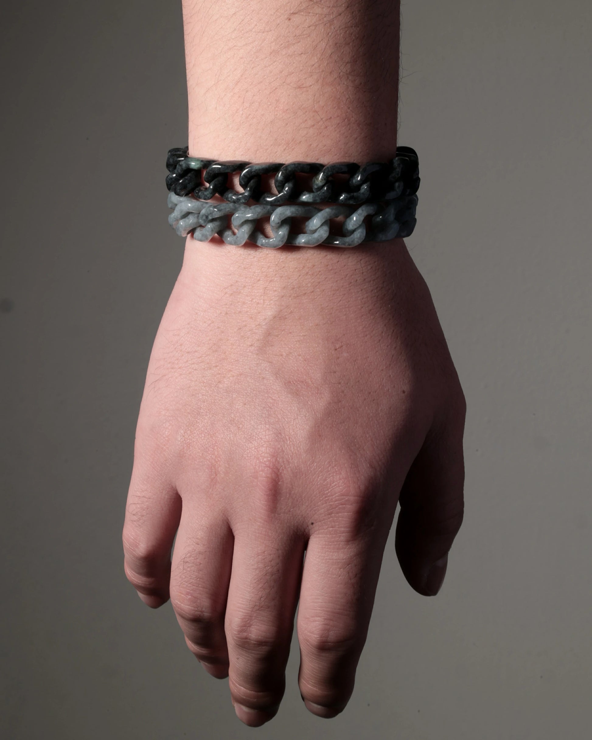 One Piece Cuban Chain In Grey Jade - JadeChains