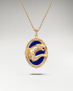 Sterling silver Savanna Spirit pendant with lapis lazuli.