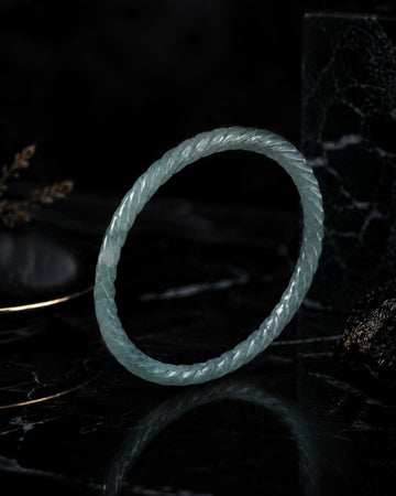 Twist Bangle In Guatemalan Jade