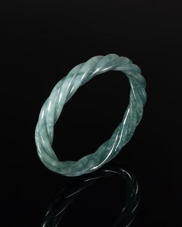 Twisted Bangle In Mayan Jade