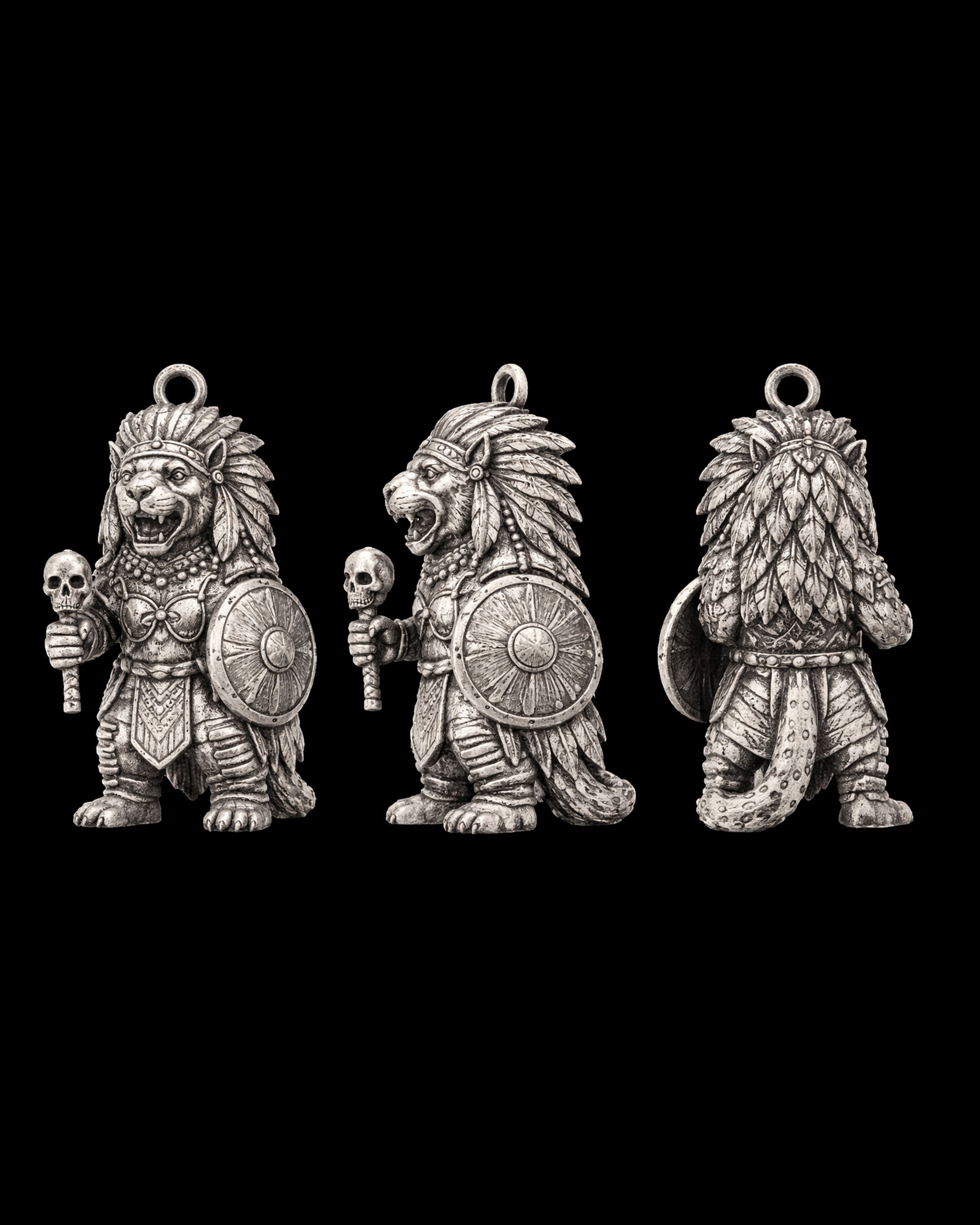 Jaguar Warrior Charm Pendant - JadeChains