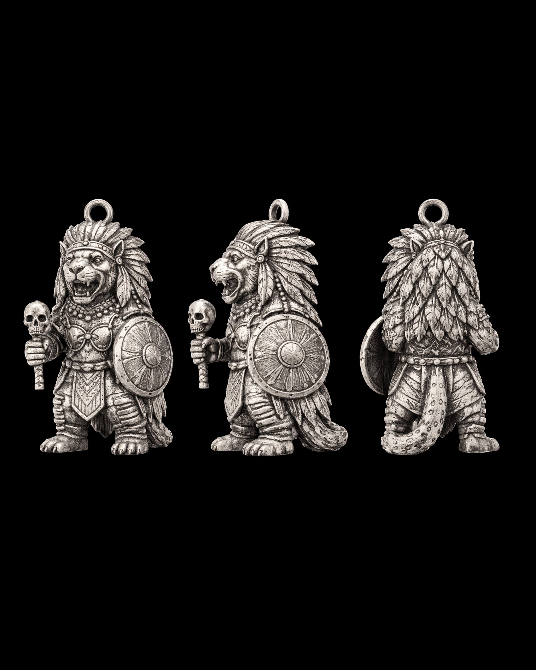 Jaguar Warrior Charm Pendant