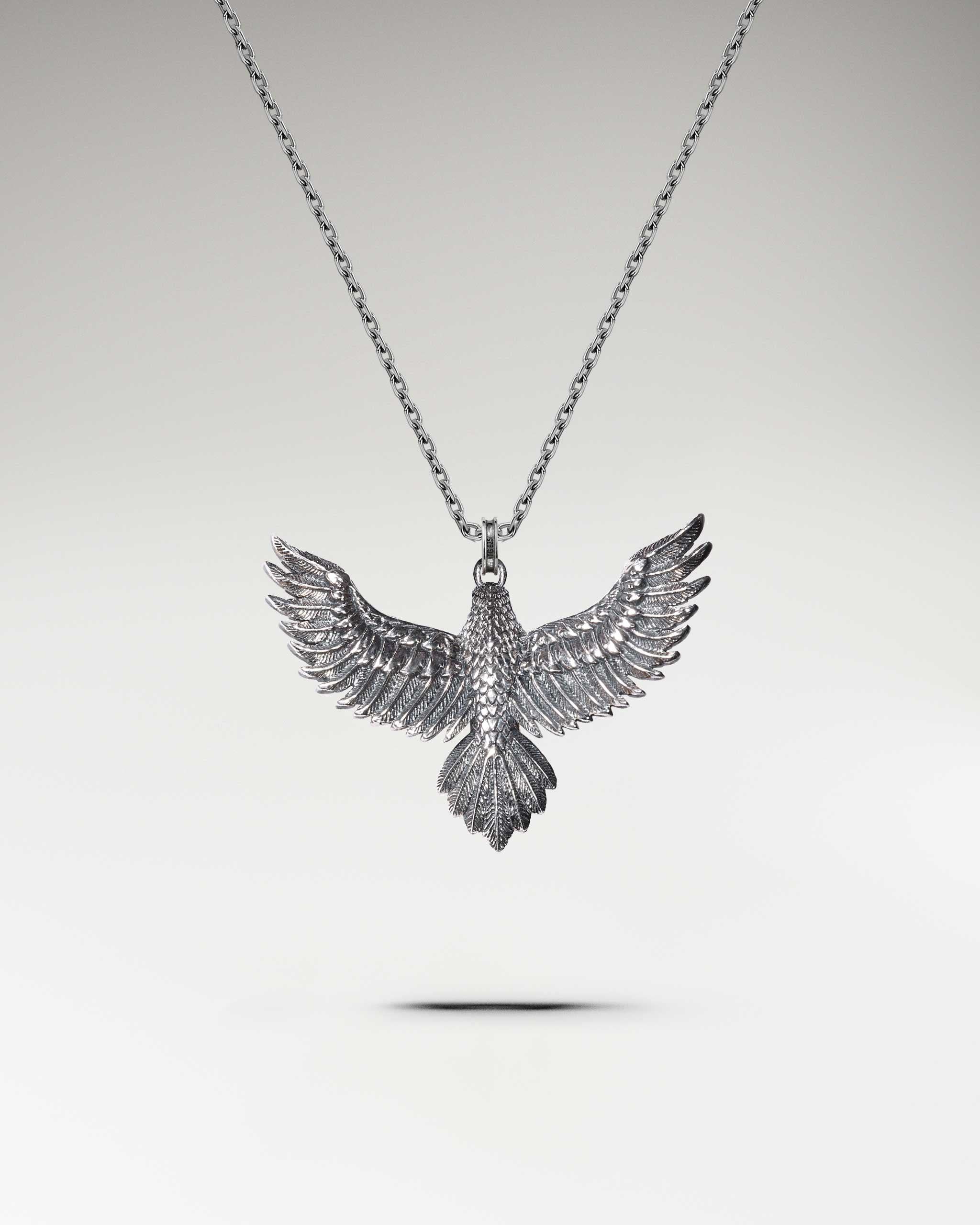 Pampas Eagle Sculptural Pendant Necklace