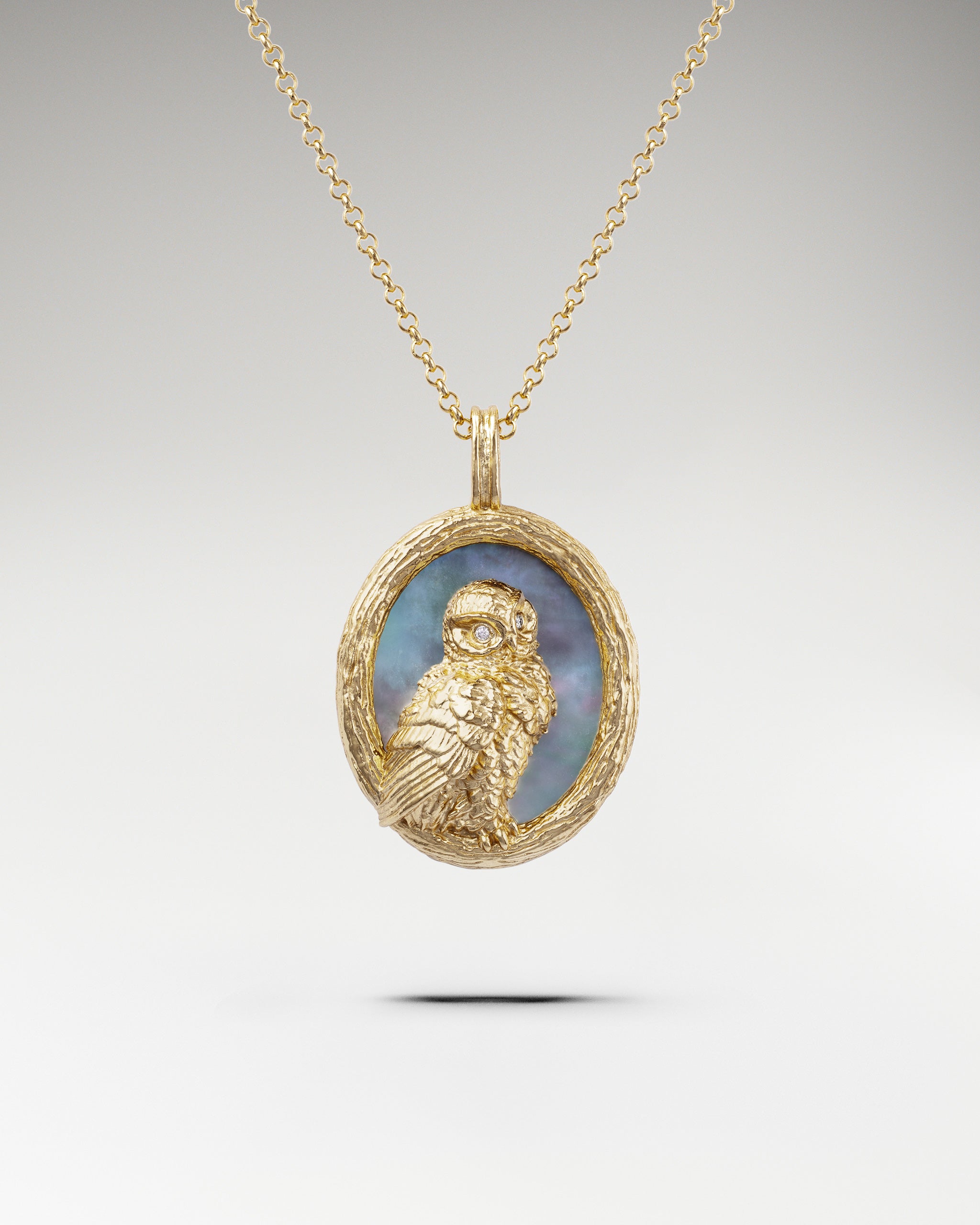 Forest Elf Necklace Pendant With Black Nacre